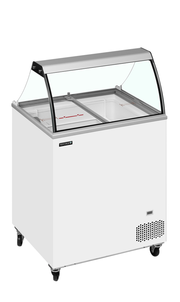Lada congelator inghetata alba capac plat IC201SC+SO, 165 l Tefcold – lada congelator inghetata pentru magazine, HoReCa si expunere