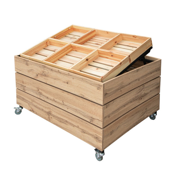Insula pentru Mega M legume si fructe H-75 cm L-131 cm G-94 cm dab wotan Raft pentru legume si fructe