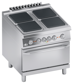 Masina de gatit electrica cu 4 plite, cuptor electric GN 2/1, 21.40 kW