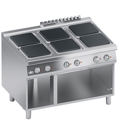 Masina de gatit electrica cu 6 plite, cu baza deschisa, 24 kW