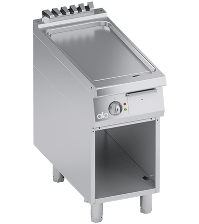 Plita fry top electrica, suprafata de coacere din inox, neted, cu baza deschisa - PERFORMANCE LINE, 7 kW