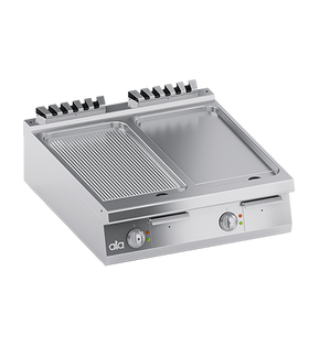Plita fry top electrica, suprafata de coacere din inox, 1/2 neted + 1/2 striat - PERFORMANCE LINE, 14 kW