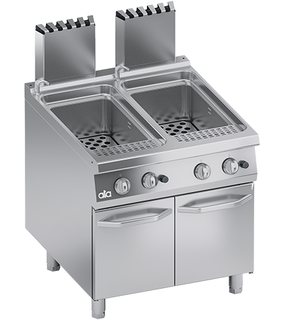 Fierbator paste, bolitor pe gaz cu 2 cuve 2x40 Litri. 28 kW