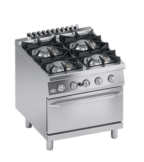 Masina de gatit / Aragaz cu 4 focuri, cuptor pe gaz GN 2/1, 40.50 kW