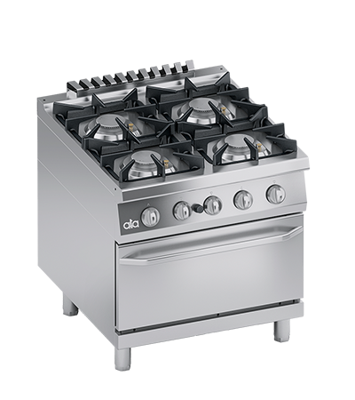 Masina de gatit / Aragaz cu 4 focuri, cuptor pe gaz GN 2/1, 40.50 kW