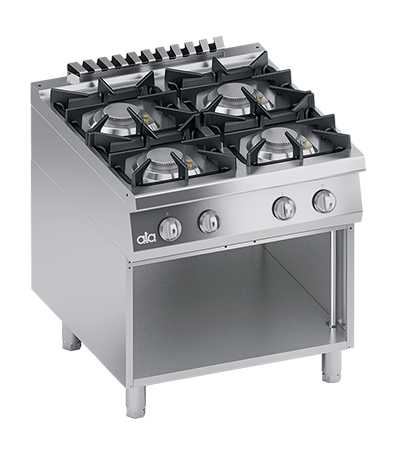 Masina de gatit / Aragaz cu 4 focuri, cu baza deschisa, 32 kW