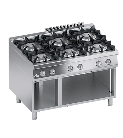 Masina de gatit / Aragaz cu 6 focuri, cu baza deschisa, 48 kW