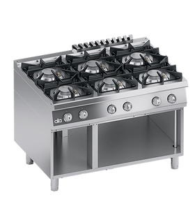 Masina de gatit / Aragaz cu 6 focuri, cu baza deschisa, 48 kW