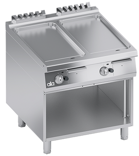 Plita fry top pe gaz, supratafa de coacere din inox, neted, cu baza deschisa - PERFORMANCE LINE, 18 kW
