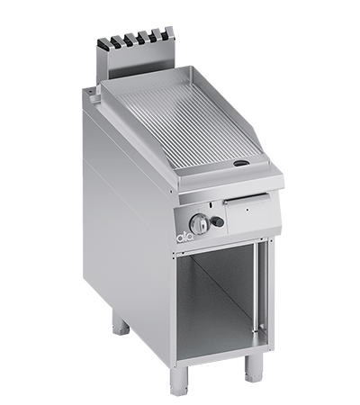 Plita fry top striat, cu baza deschisa, 6 kW