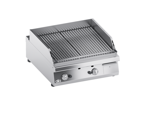 Gratar cu roca vulcanica, cu baza deschisa, model de banc, 23 kW