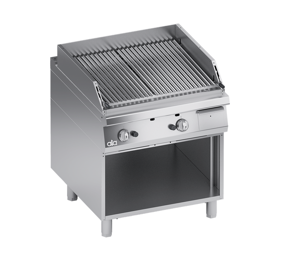 Gratar cu roca vulcanica, cu baza deschisa, 23 kW