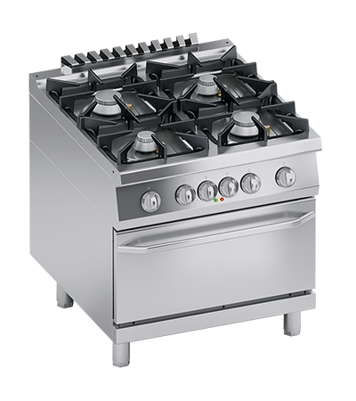 Masina de gatit / Aragaz cu 4 focuri, cuptor electric GN 2/1 - PERFORMANCE LINE, 32 kW