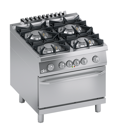 Masina de gatit / Aragaz cu 4 focuri, cuptor electric GN 2/1, 32 kW