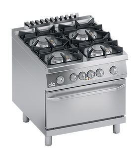 Masina de gatit / Aragaz cu 4 focuri, cuptor electric GN 2/1, 32 kW