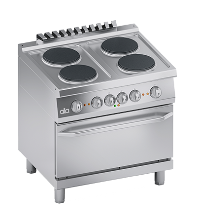 Masina de gatit electrica cu 4 plite, cuptor electric GN 2/1, 15.80 kW