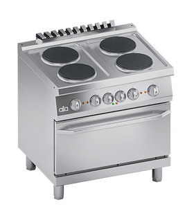 Masina de gatit electrica cu 4 plite, cuptor electric GN 2/1, 15.80 kW