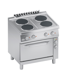 Masina de gatit electrica cu 4 plite, cuptor electric cu convectie GN 1/1, 14 kW