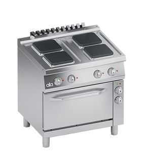 Masina de gatit electrica cu 4 plite dreptunghiulare, cuptor electric cu convectie GN 1/1, 14.05 kW