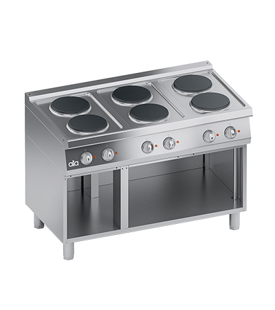 Masina de gatit electrica cu 6 plite, baza deschisa, 15.60 kW