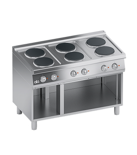 Masina de gatit electrica cu 6 plite, baza deschisa, 15.60 kW