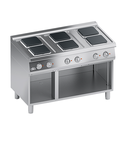 Masina de gatit electrica cu 6 plite dreptunghiulare, baza deschisa, 15.60 kW