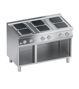 Masina de gatit electrica cu 6 plite dreptunghiulare, baza deschisa, 15.60 kW
