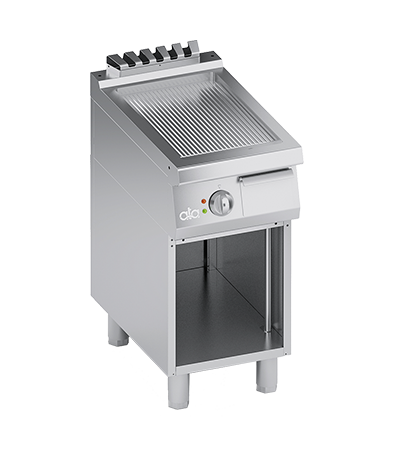 Plita fry-top electrica, striat, zona de coacere din inox, baza deschisa - PERFORMANCE LINE, 5 kW