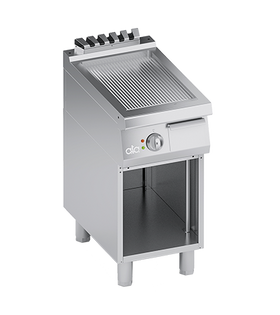 Plita fry-top electrica, striat, zona de coacere din inox, baza deschisa - PERFORMANCE LINE, 5 kW