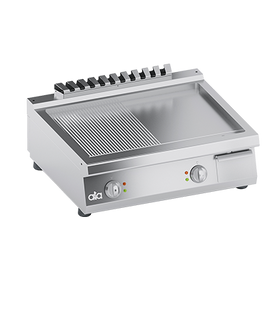 Plita fry-top electrica, 1/2 neted 1/2 striat, zona de coacere din inox - PERFORMANCE LINE, 10 kW