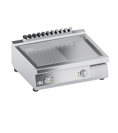 Plita fry-top electrica, 1/2 neted 1/2 striat, zona de coacere din inox - PERFORMANCE LINE, 10 kW