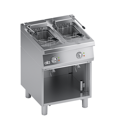 Friteuza electrica 2 x 11 Litri, baza deschisa, model slim, 17.4 kW