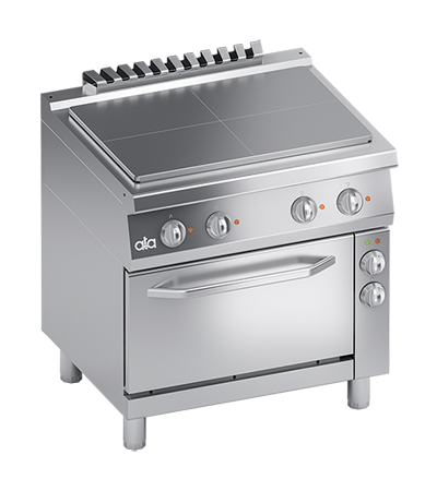 Plita unica electrica cu cuptor electric cu convectie GN 1/1, 12.65 kW