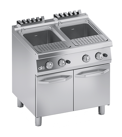 Fierbator paste / bolitor pe gaz 2x26 Litri cu dulap inchis, 17.40 kW