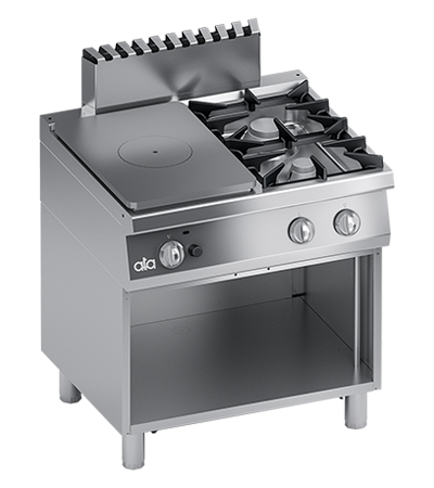 Masina de gatit cu 2 arzatoare, plita unica, baza deschisa, 20,70 kW