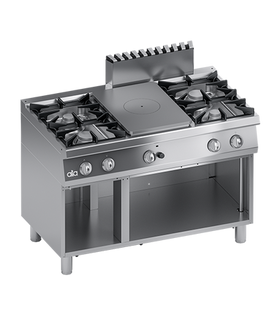 Masina de gatit cu 4 arzatoare, plita unica, baza deschisa, 35,40 kW