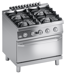 Masina de gatit cu 4 arzatoare, cuptor pe gaz GN 2/1 - PERFORMANCE LINE, 41,50 kW