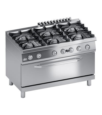Masina de gatit cu 6 arzatoare, cuptor pe gaz 105 x 53 cm - PERFORMANCE LINE, 57,60 kW