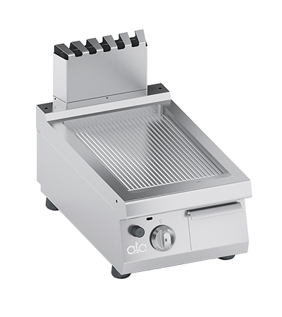 Plita fry-top pe gaz, striat, zona de coacere din inox - PERFORMANCE LINE, 7 kW