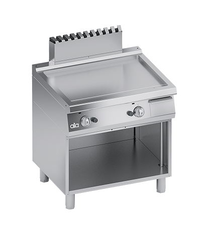 Plita fry-top pe gaz, neted, zona de coacere din inox, baza deschisa - PERFORMANCE LINE, 13.80 kW