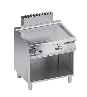 Plita fry-top pe gaz, neted, zona de coacere din inox, baza deschisa - PERFORMANCE LINE, 13.80 kW