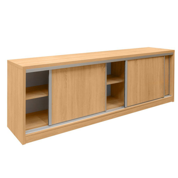 Comoda de birou cu usi glisante 280x50xH90 cm, stejar sonoma, imagine 4