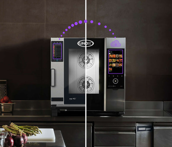 Cuptor UNOX pentru bucătărie CHEFTOP-X 6 tăvi GN 1/1 alimentare gaz comenzi digitale Digital.ID — balama stânga cu Ethernet