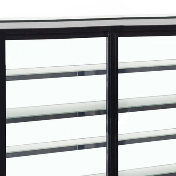 LPD1203FBLACK-Oțel inoxidabil Sticlă, 258 l, 2 la 8, 2 uși glisante din sticlă, Ventilat, LED, 530 W, D