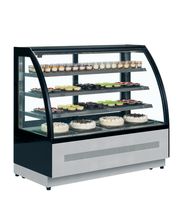 Vitrina frigorifica banca neagra LCT280 vedere laterala Tefcold – vitrina frigorifica de banca cu usi glisante pentru cofetarie si patiserie