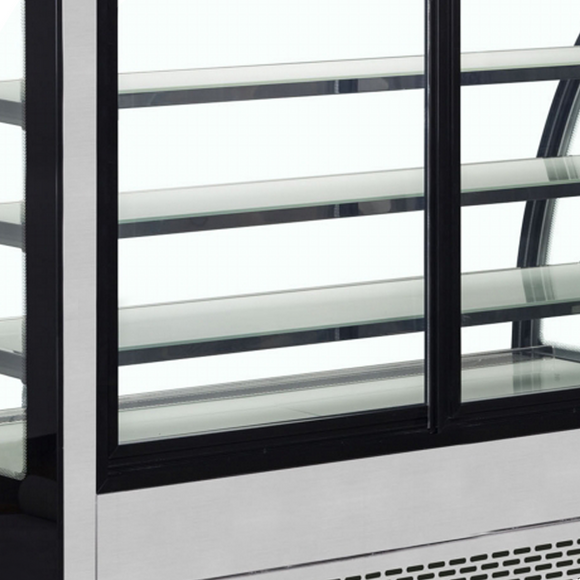 LPD1500CBLACK-Otel inoxidabil Sticla, 277 l, 2 la 8 C, 2 uși glisante din sticlă, Ventilat, LED, 798 W, D