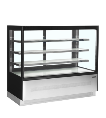 Vitrina frigorifica banca neagra LCT400 vedere laterala Tefcold – vitrina frigorifica de banca cu usi glisante pentru cofetarie si patiserie