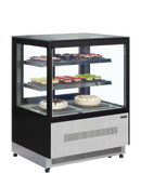 Vitrina frigorifica banca neagra LCT140 vedere laterala Tefcold – vitrina frigorifica de banca cu usi glisante pentru cofetarie si patiserie