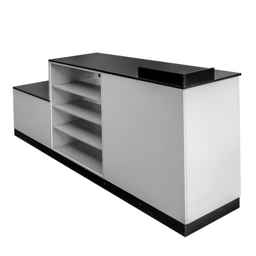 Tejghea de vanzare cu impuls 300x60xH70-120 cm, gri deschis, imagine 1