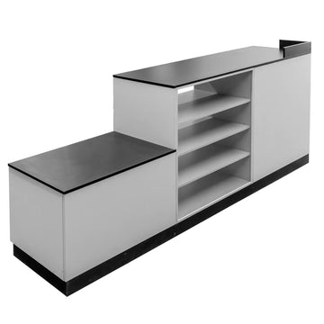 Tejghea de vanzare cu impuls 300x60xH70-120 cm, gri deschis, imagine 2